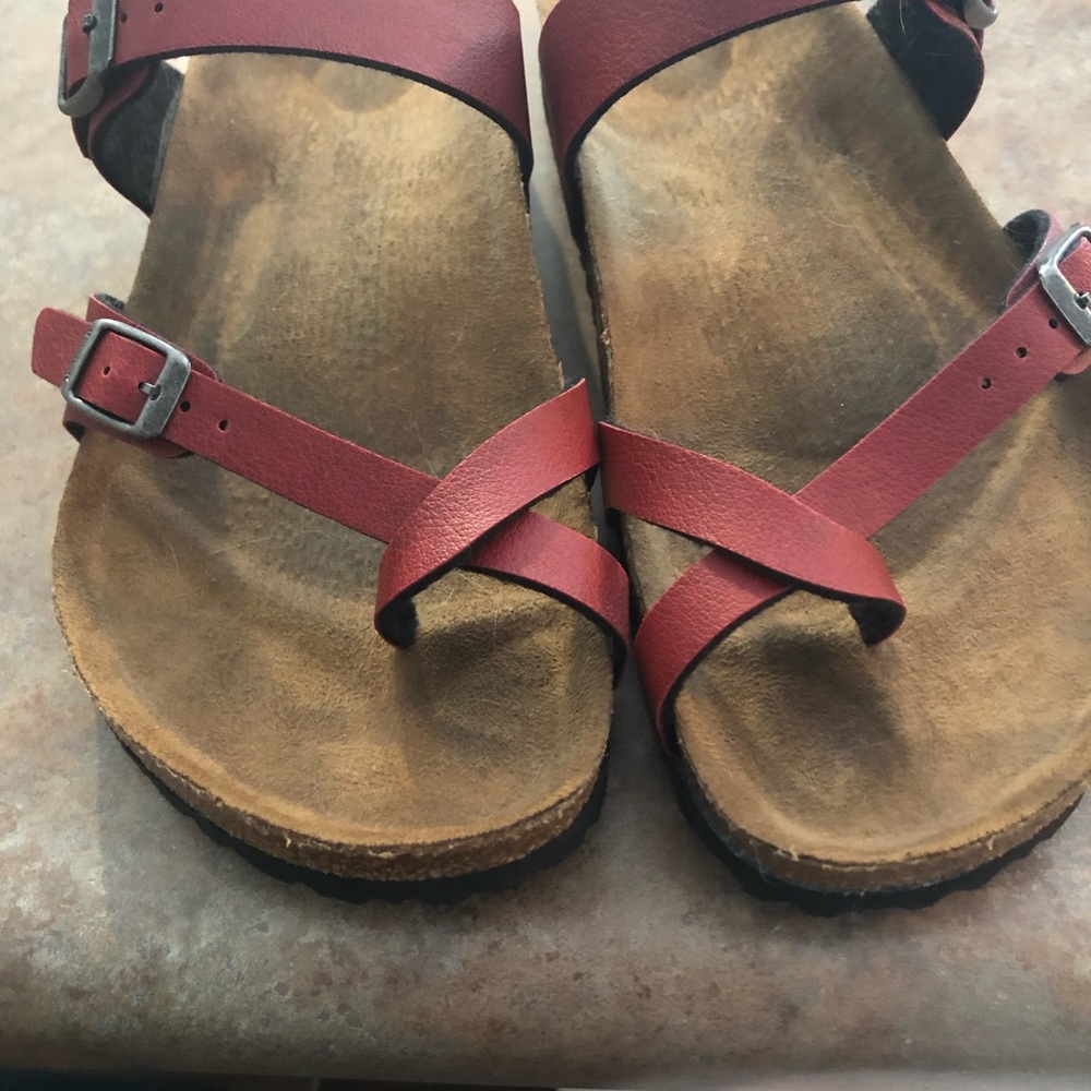 Red Birkenstock sandals -size 8